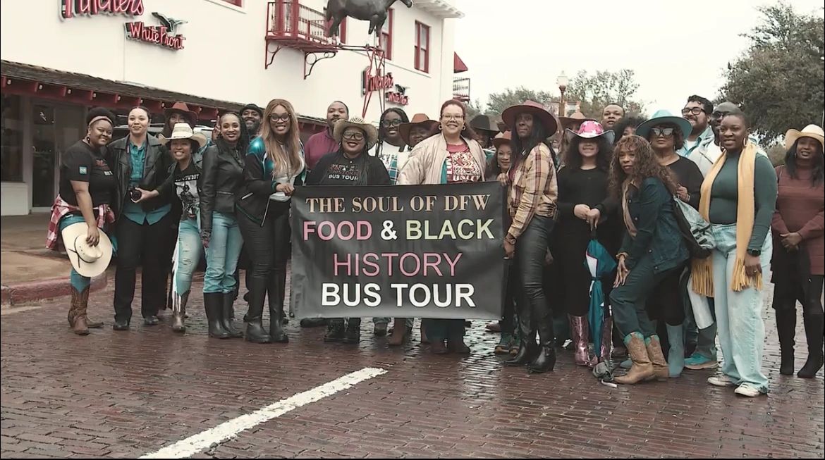 Soul of DFW tour group at historic building